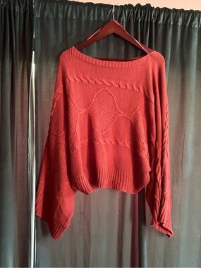Women's Mauve Chunky Cable Knit Sweater and matching skirt